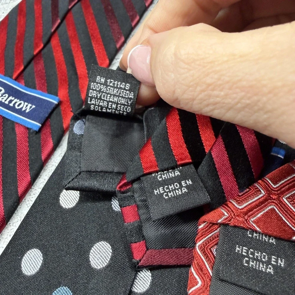 Croft & Barrow Silk Tie Set 3 Mens One Size Multicolor Striped 100% Silk Necktie